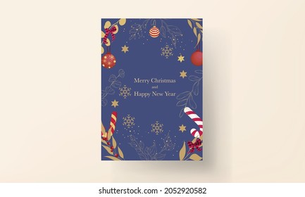 luxury hand drawn merry christmas card