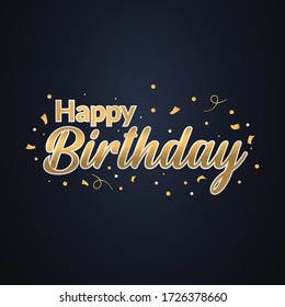 Luxury happy birthday golden greeting, celebration, invitation, illustration vector design