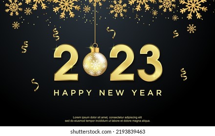 Luxury happy new year 2023 with ball background