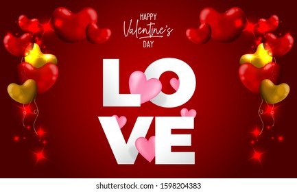 luxury happy valentines day illustration