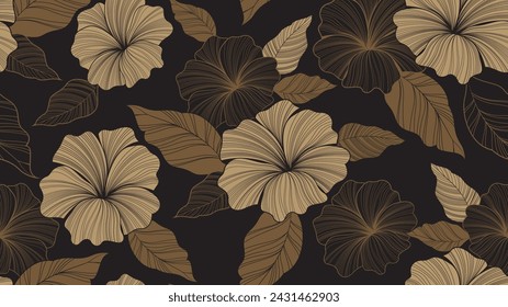 Luxury Hawaiian Summer Fashion Floral Pattern, Perfect for Shirts, Shorts, and Beachwear, Design for Website Templates, Flyers Menus and Cards with Tropical Flair