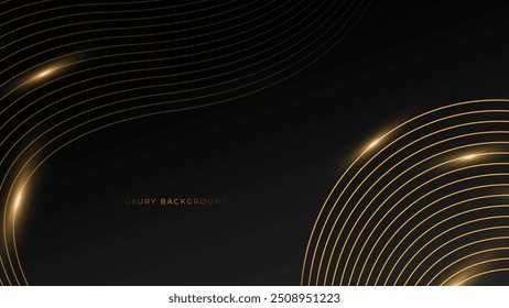 Luxury HD background. Golden curvy line wallpaper design. EPS 10 vector art.