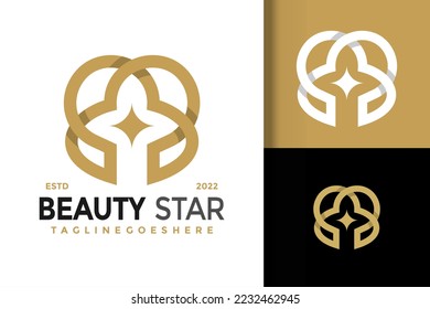 Luxury Heart Star Modern Logo Design Vector Illustration Template