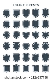 Luxury Heraldic Crests Logo Element Set, Luxury Crest Logo Element. Vintage Graphic Design Elements Perfect for Logo Design. 