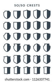Luxury Heraldic Crests Logo Element Set, Luxury Crest Logo Element. Vintage Graphic Design Elements Perfect for Logo Design. 