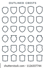 Luxury Heraldic Crests Logo Element Set, Luxury Crest Logo Element. Vintage Graphic Design Elements Perfect for Logo Design. 