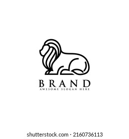 luxury heraldic lion emblems logo design, modern creative lion logo linear style vector template icon