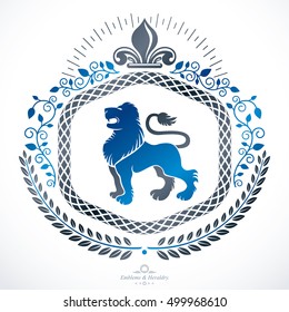 Luxury heraldic vector emblem template. Vector blazon.