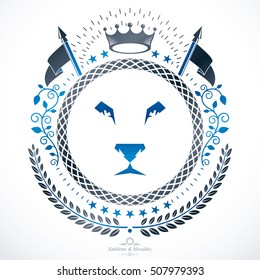 Luxury heraldic vector emblem template. Vector blazon.