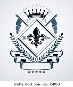 Luxury heraldic vector emblem template. Vector blazon.