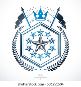 Luxury heraldic vector emblem template. Vector blazon.