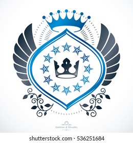 Luxury heraldic vector emblem template. Vector blazon.