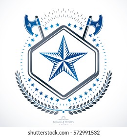 Luxury heraldic vector emblem template. Vector blazon.