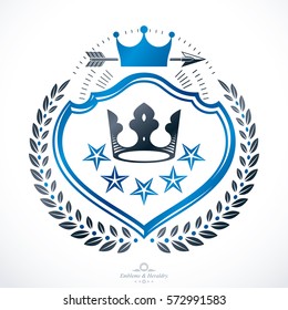 Luxury heraldic vector emblem template. Vector blazon.