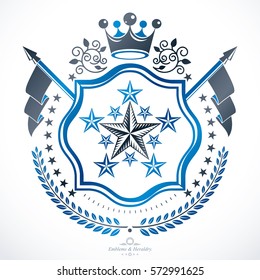 Luxury heraldic vector emblem template. Vector blazon.