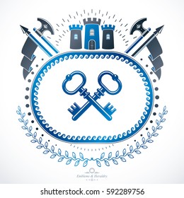 Luxury heraldic vector emblem template. Vector blazon.