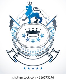 Luxury heraldic vector emblem template. Vector blazon.