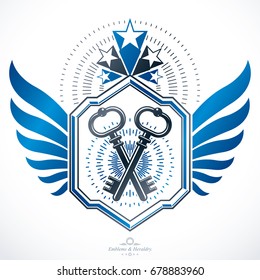 Luxury heraldic vector emblem template. Vector blazon.