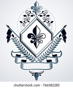 Luxury heraldic vector emblem template. Vector blazon.