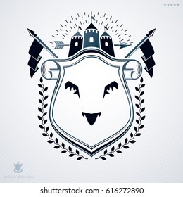 Luxury heraldic vector template. Vintage blazon.