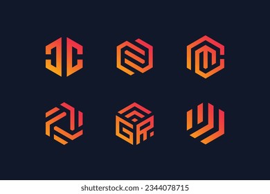 Luxury hexagon gradient abstract logo