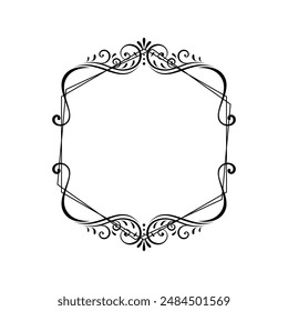 Luxury hexagon shaped frame border, Decorations, Vintage