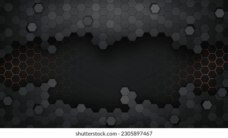 Fondo Hexagonal de lujo, Papel de pantalla ancha, Ilustración vectorial