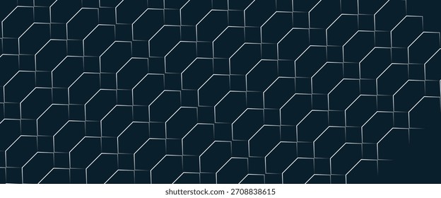 Luxury hexagonal navy green emerald blue metal background with golden beige light lines. Dark sea wave 3d geometric texture illustration. vector illustration