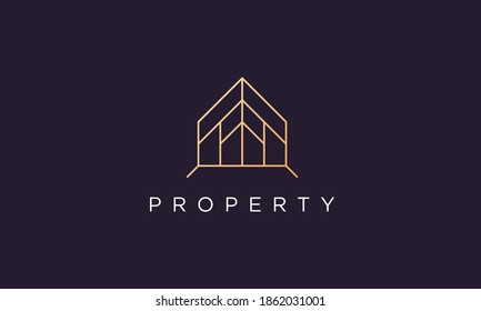luxury and high-class property abstract logo design in a simple and modern style