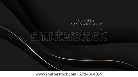 A luxury, high-end background with a dark theme and elegant curves creates a sophisticated atmosphere for the design, giving it a premium feel, while the soft orange-gold curves stand out.