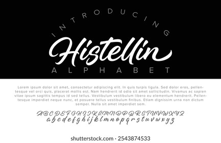 Luxury Histellin alphabet letters font for logo