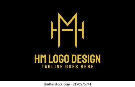 luxuriöse hm oder mh erste Logo-Vorlage. Gut für Markenlogo oder Firmenlogo.