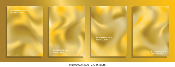 Luxury holographic gold cover design template with A4 size for cover, catalog, magazine, poster, leaflet, flyer, etc.