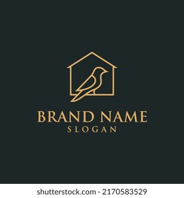 Luxury Home and Bird Letter Logo