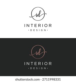 Diseño de logotipo abstracto interior de construcción de viviendas de lujo. Logotipo para negocios, decoración, muebles.