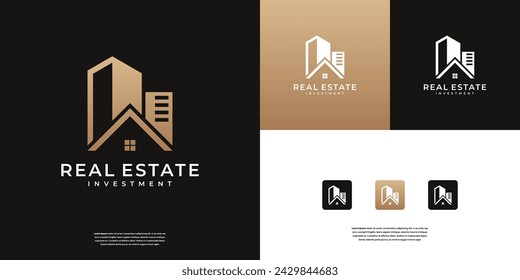 Luxury Home Construction Building Architecture Logo Design Template.