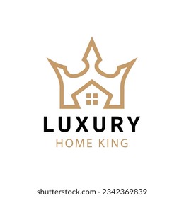 Luxury Home with Crown Logo Design