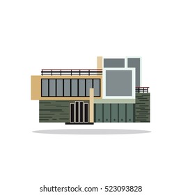 Luxury home design on white background. Vector Illustration