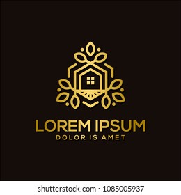luxury home logo template vector illustration