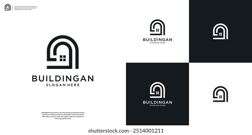 Luxury Home Real estate logo design template.