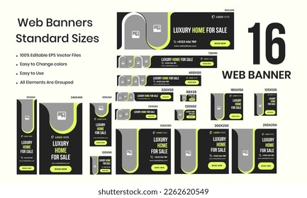 Luxury Home Sale Web Set Banner Template Design for social media posts