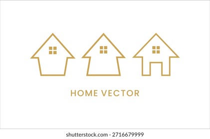 luxo Home Vetor Ícone Set Minimalist Casa Contorno Design Coleção Para Imobiliária Arquitetura Habitação E Moderno Residencial Branding ilustração