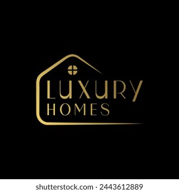 Luxury homes creative minimal elegant royal gold foil logo design template