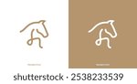 Luxury Horse Logo. Horse Head and Abstract Initial of H with Minimalist Style. Equestrian Logo, Icon, Symbol, Vector, Design Inspiration.