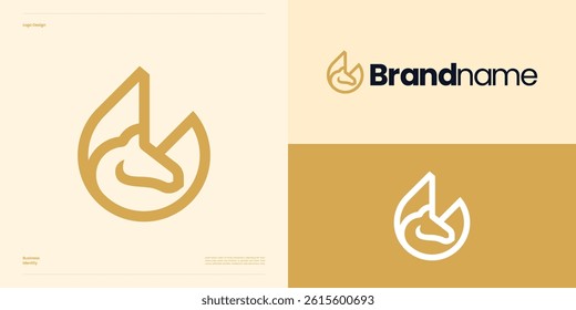 Luxury horse logo icon design vector illustration editable, Symbol unicorn royal simple concept with line art silhouette style with gold color for luxurious brand identity business