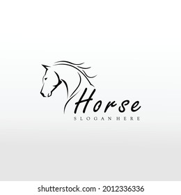 Luxury Horse Ranch Lineart Logo Design 