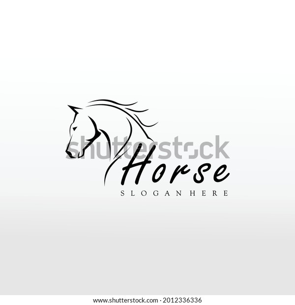 Luxury Horse Ranch Lineart Logo Design Stock Vector (Royalty Free ...