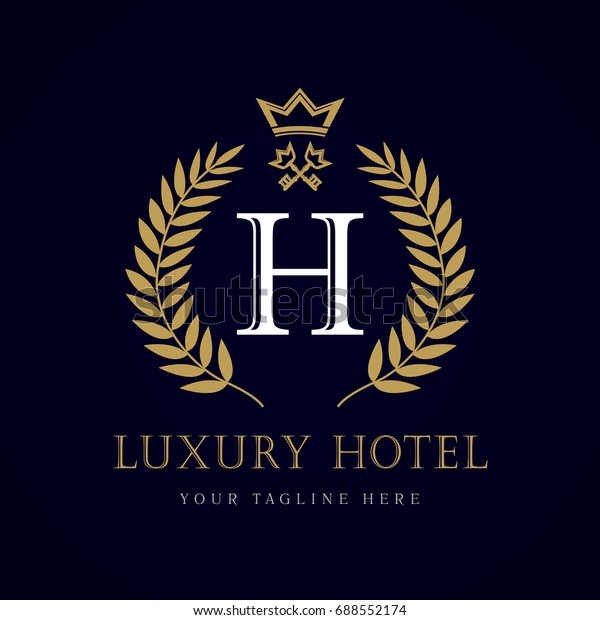 Luxury Hotel Crown Key Letter H Stock Vector (Royalty Free) 688552174 ...