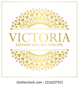 Luxury hotel label template. Trendy vintage royal ornament frames illustration