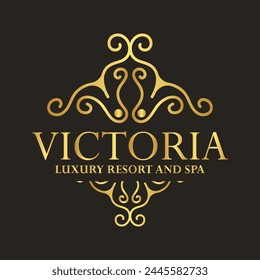 Luxury hotel label template. Trendy vintage royal ornament frames illustration.